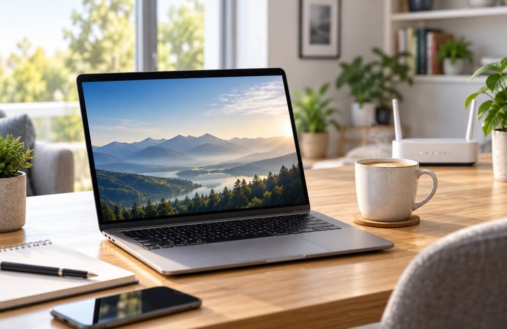 Laptop im Homeoffice